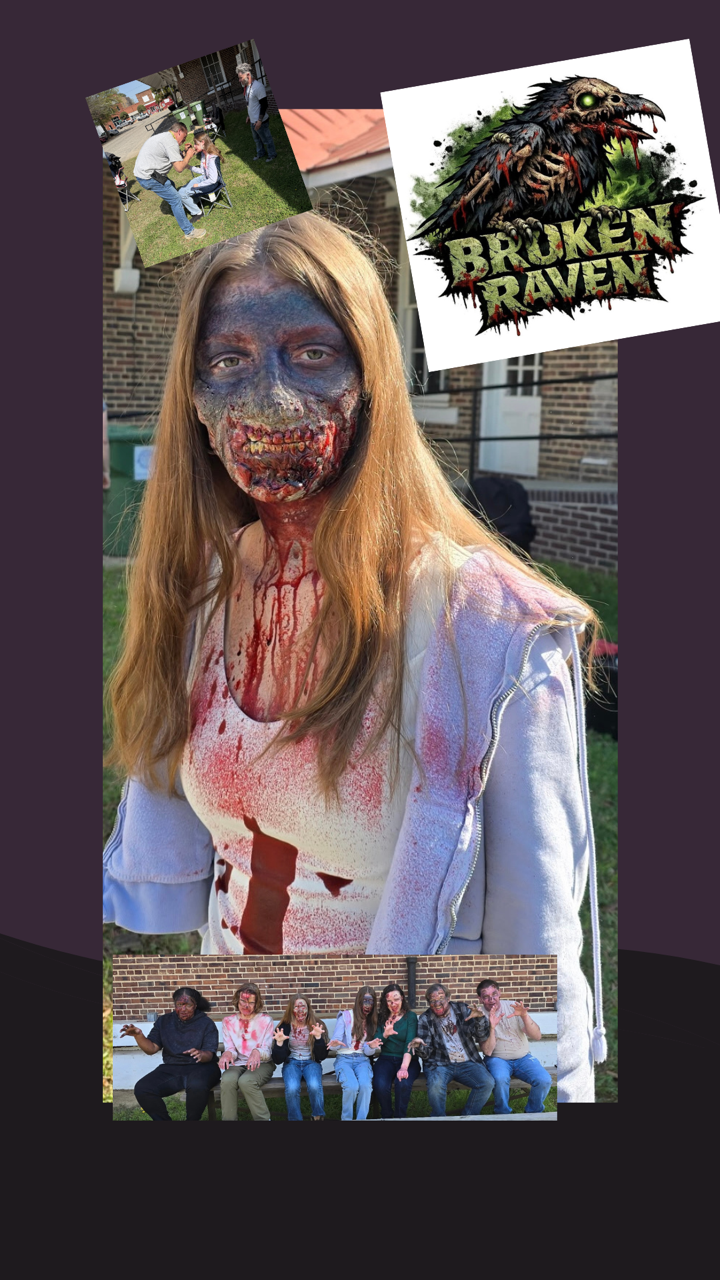 Savannah Lynn in zombie makeup for Broken Raven — behind the scenes and cast photos